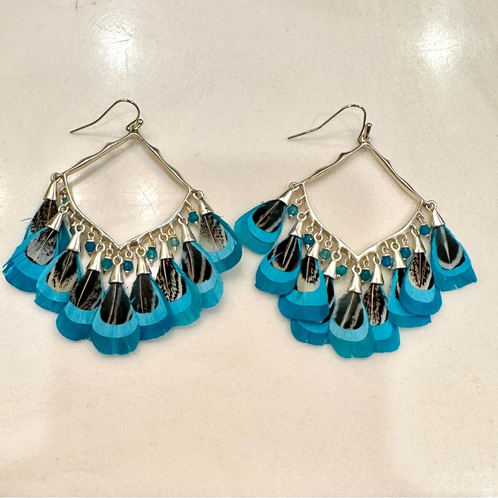 Kendra Scott Raven Feather Earrings